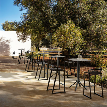 PUSH - High aluminium and textilene garden stool with footrest by MY YOUR - view 3